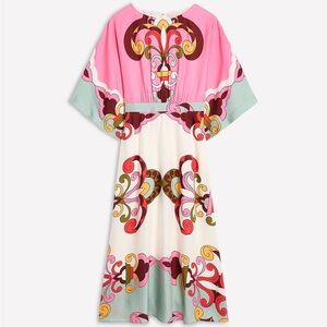 Boden Pink and Green Maxi Dress